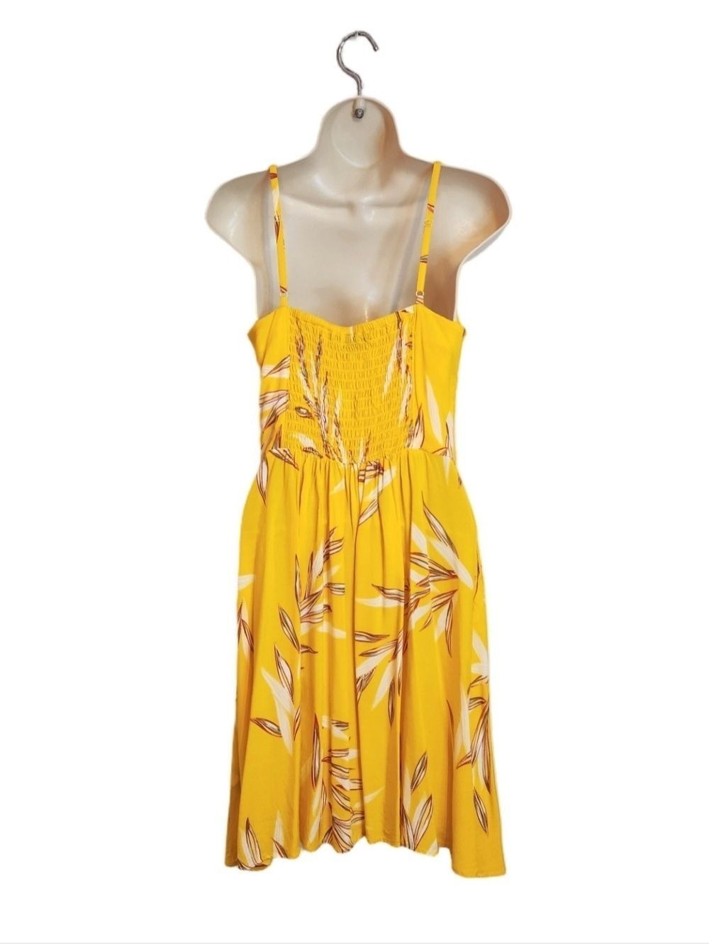 Apt 9 Yellow Floral Spaghetti Strap Fit And Flare Mini Dress Medium - Picture 4 of 9